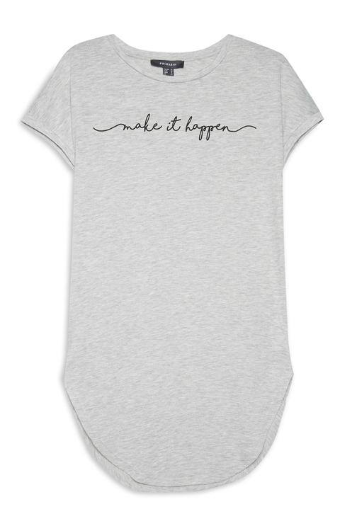 Grey Slogan T-shirt