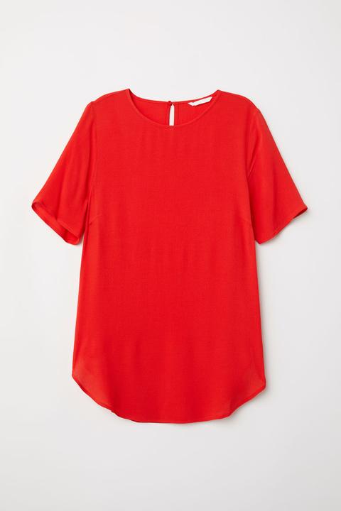 Top En Tejido De Crepé - Rojo