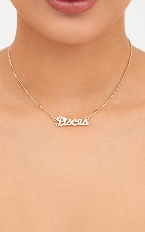 Pisces Zodiac Gold Necklace