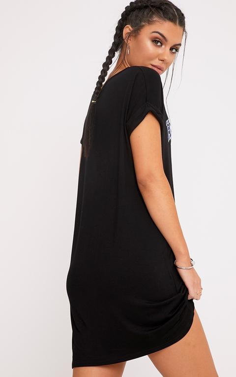 Houston Black Choker Cut Out T Shirt Dress