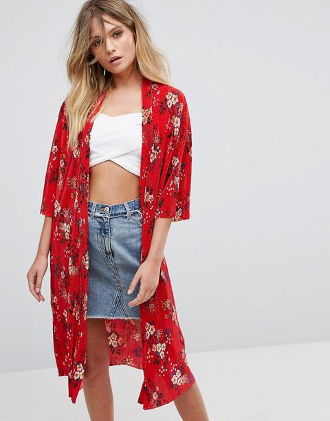 New Look - Kimono Plissettato - Rosso
