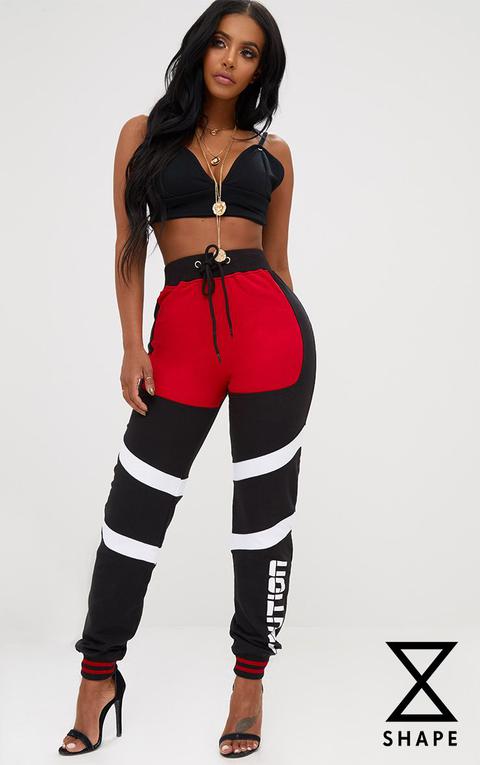 Shape Black Caution Contrast Joggers