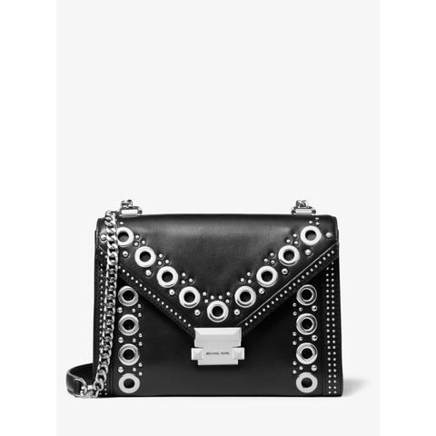 Mkbolso De Hombro Whitney Grande Transformable De Piel Con Ojales - Negro(negro) - Michael Kors