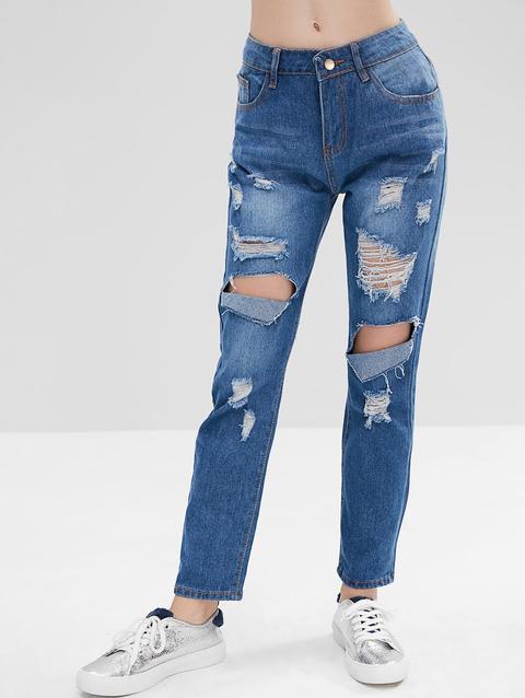 Jeans Strappati Blue