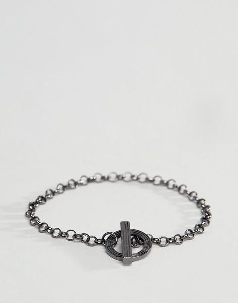 Icon Brand - Bracciale A Catena Color Piombo - Argento