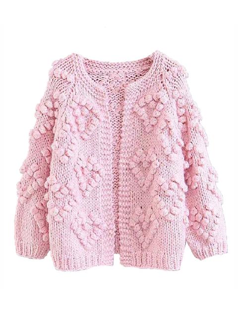 chunky pom pom cardigan