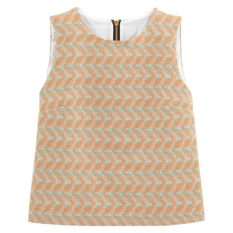 Blouse Sans Manches Imprimée Jacquard