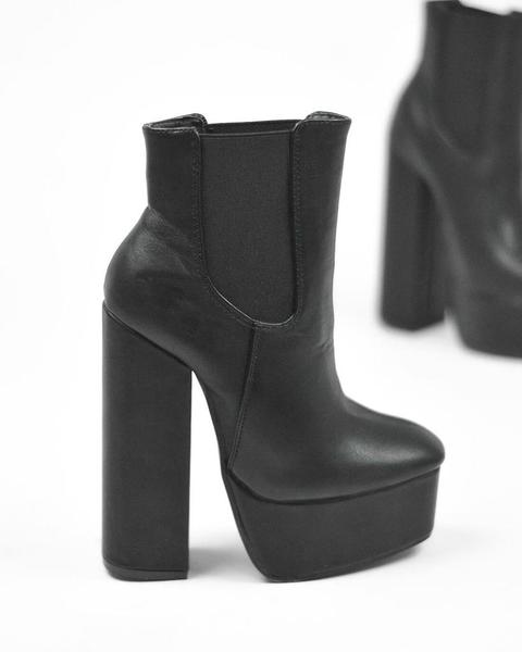 Eliza - Ankle Boots In Black Pu