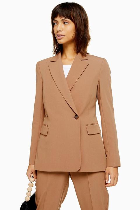 Camel Double Breasted Blazer