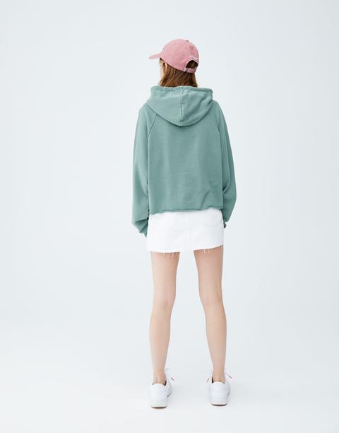 Sudadera Capucha Franja Verde