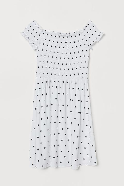 Off-the-shoulder Dress - White