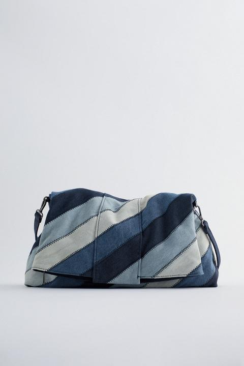 Bolso Sobre Denim Patchwork