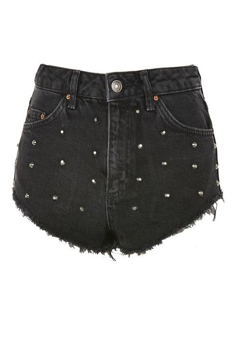 Moto Studded Denim Kiri Mini Shorts