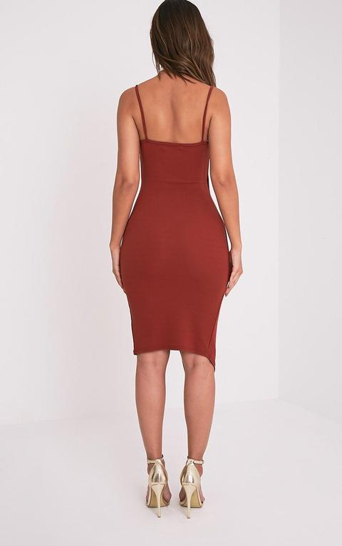wrap front crepe midi dress