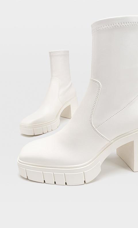 Track Sole Heeled Ankle Boots