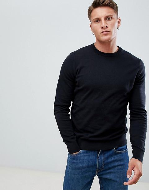 Burton Menswear Crew Neck Jumper In Black