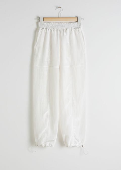 white jogger trousers