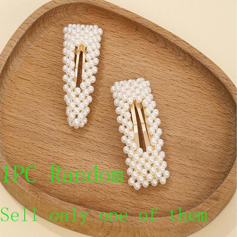 1pc Random Faux Pearl Decor Hair Clip