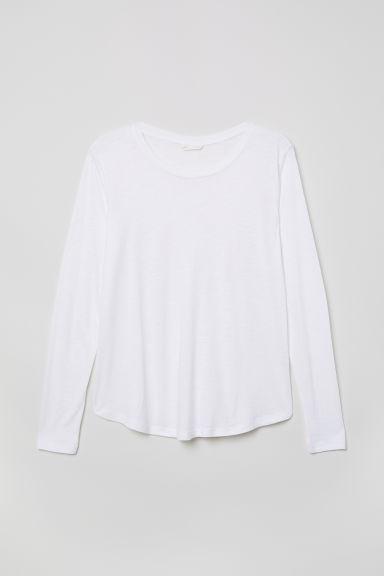 H & M - Maglia Jersey Maniche Lunghe - Bianco