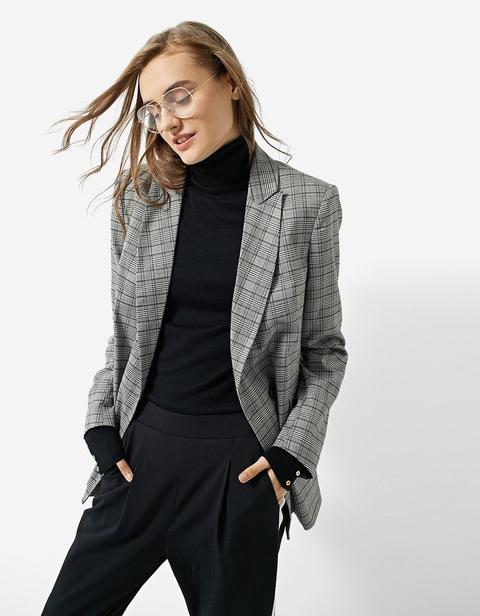 Blazer Con Doppia Abbottonatura Grigio Melangiato