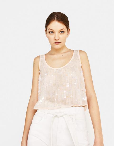 Top Con Paillettes Iridescenti