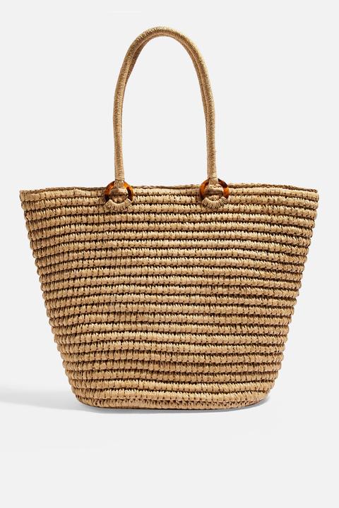 Womens Franka Straw Ring Tote Bag - Natural, Natural