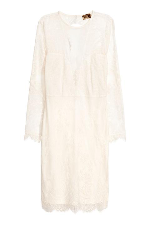 H & M - Abito In Pizzo - Bianco