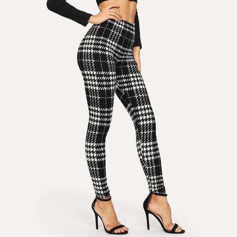 Leggings Aderente A Quadri
