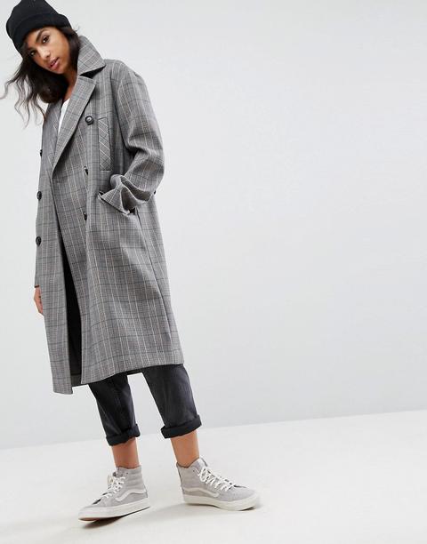 Asos - Cappotto A Quadri - Marrone