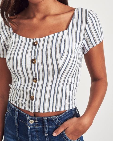 Button-front Crop Top from Hollister on 