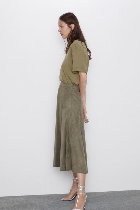 Faux suede shop skirt zara