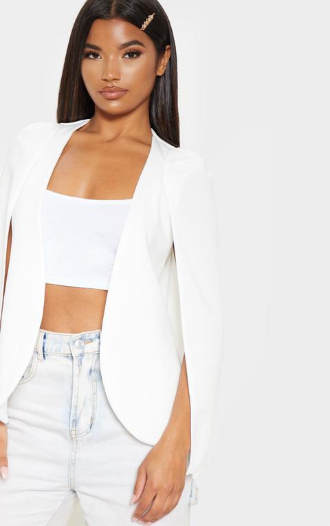 white cape blazer