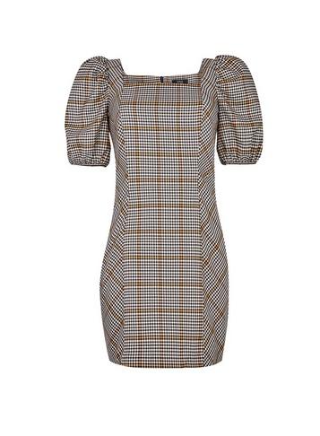 Womens Lola Skye Multi Colour Check Print Puff Dress, Multi