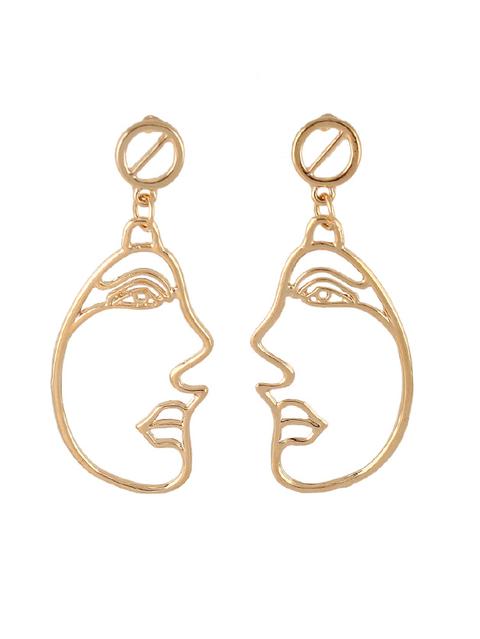 Abstract Face Metal Earrings