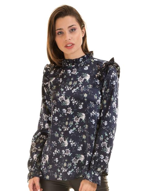 Blusa Azul Flores De Vila Clothes | Buylevard