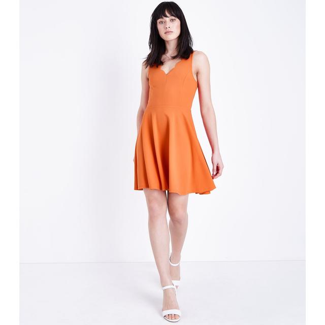 orange skater dress sleeveless