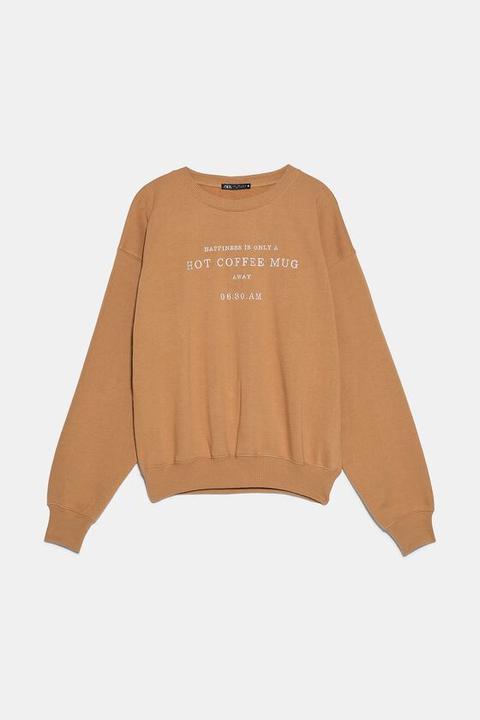 Sudadera Texto Frontal from Zara on 21 Buttons