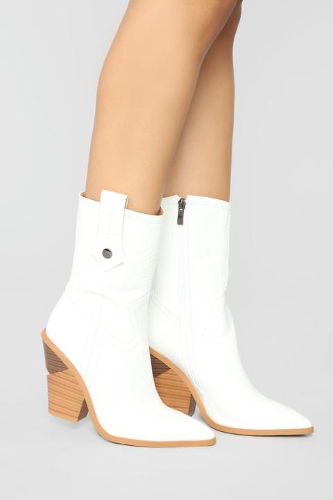 fashion nova white booties
