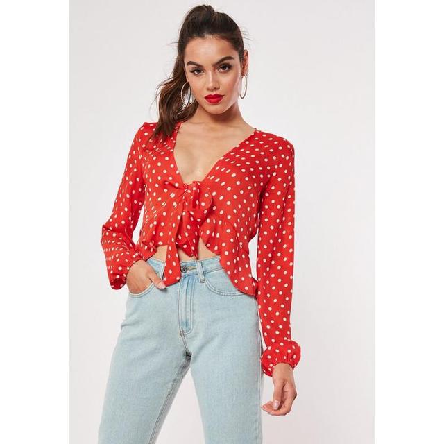 black and red polka dot blouse