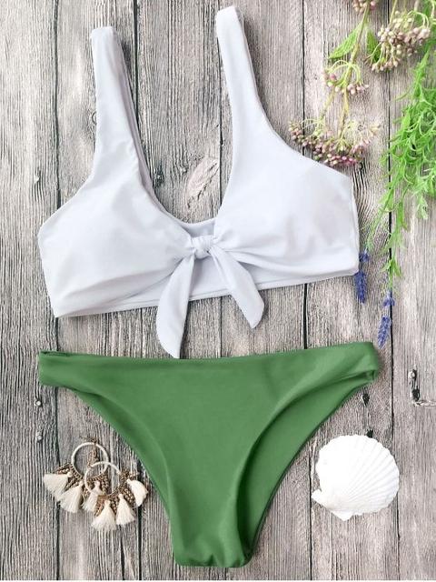 Juego De Bikini Nudoso Acolchado Bralette Blue And White White And Black White And Green White And Yellow Grey And White Red And White