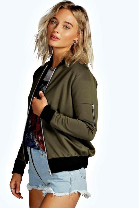 Chaqueta Bomber Estilo Aviador De Neopreno Amelia