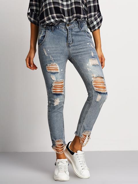 Pantalones Jeans Skinny Rotos