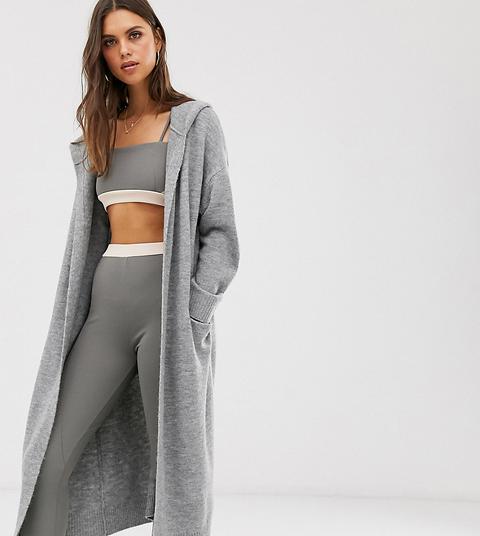 Micha Lounge Maxi Cardigan With Hood-grey