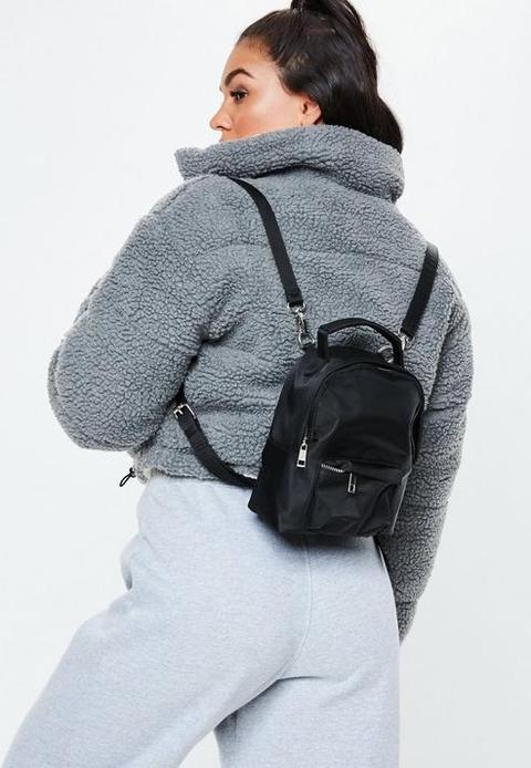 Black Mini Backpack, Black