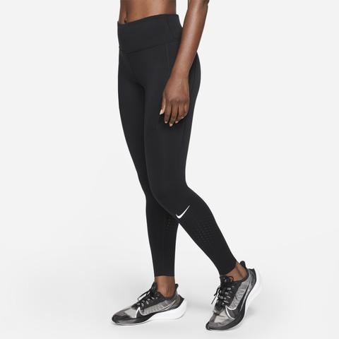 Nike Epic Luxe Leggings De Talle Medio Con Bolsillos - Mujer - Negro