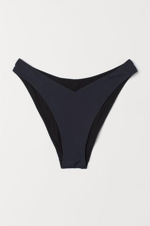 H & M - Slip Bikini Con Linea A V - Nero