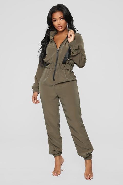 Buckle Down Jumpsuit - Olive