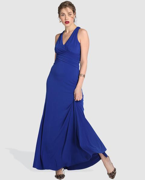 Vera Wang For Tintoretto - Vestido De Fiesta De Mujer Azul Con Detalle En  La Espalda from El Corte Ingles on 21 Buttons