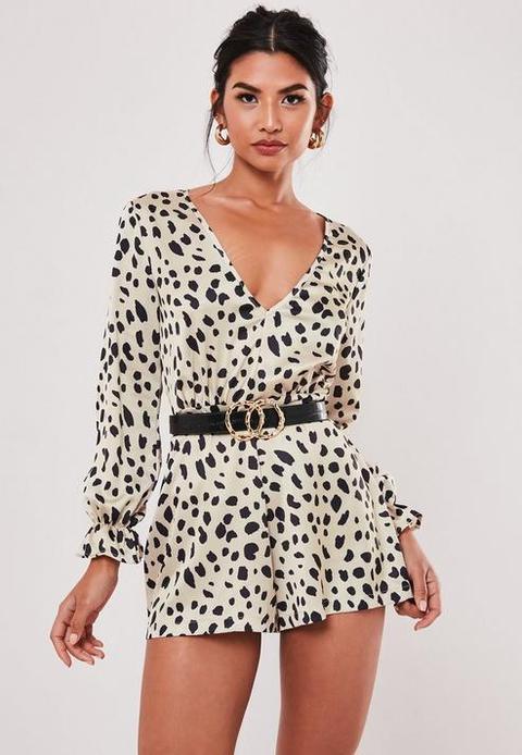 Leopard print cheap playsuit missguided