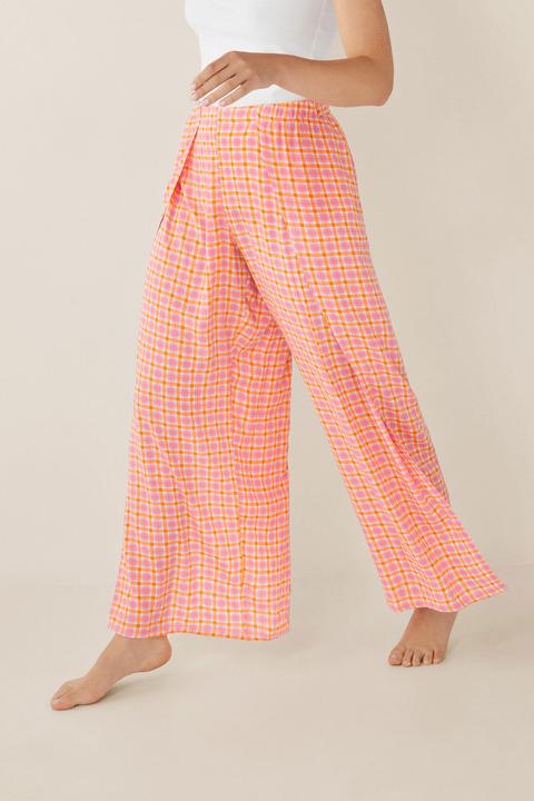 Pantalón Largo Estampado Cuadros